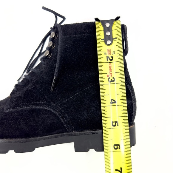 Vintage Ralph Lauren Suede Ankle Boots Womens 6.5 Combat Goth Grunge Lace Up - Picture 6 of 11